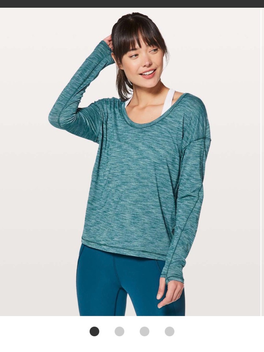 lululemon athletica Heathered Teal Long-Sleeve Top